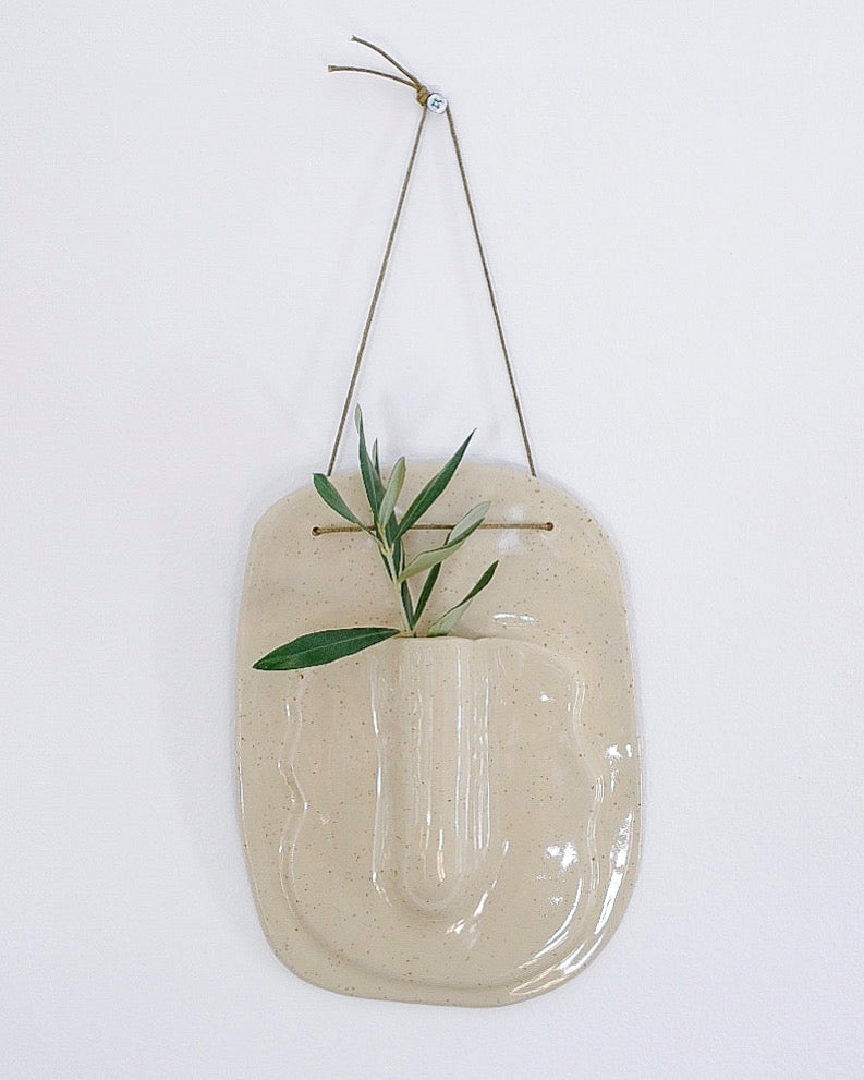 Hanging vase - White with dots